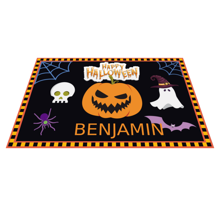 Pumpkin with spooky features halloween kids placemat - TenStickers
