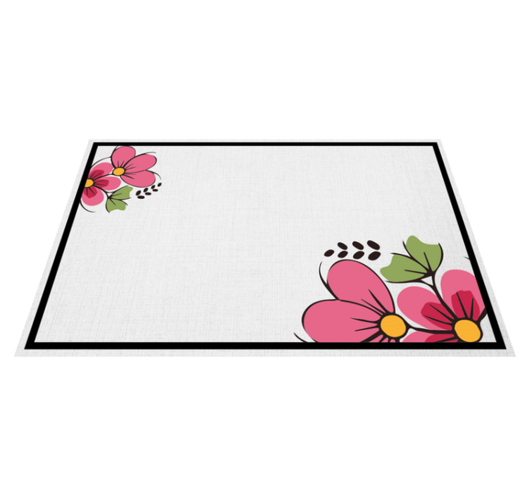 Pink cartoon flowers original placemats - TenStickers