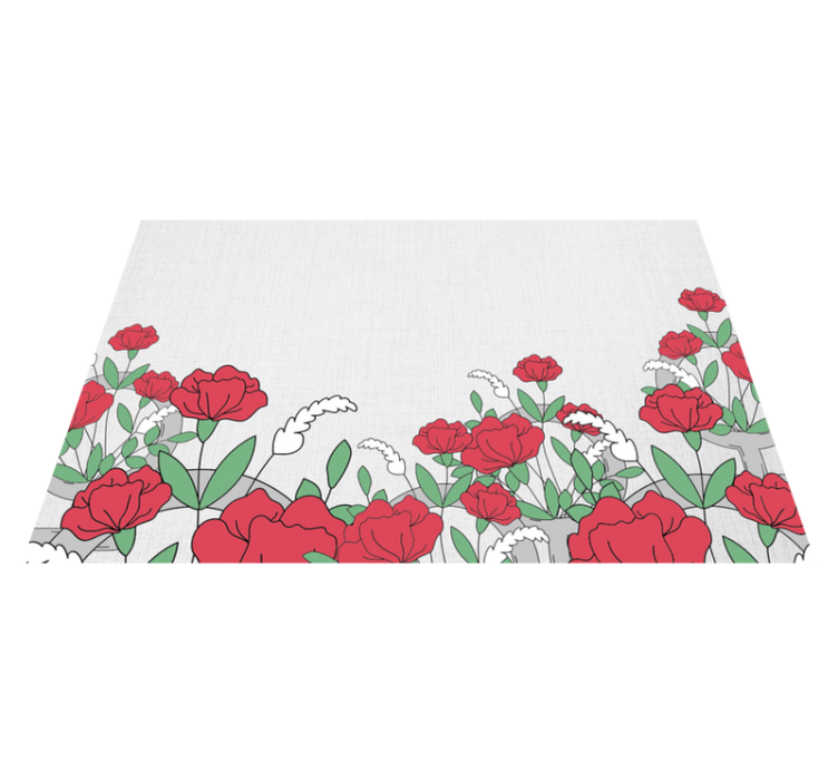 Original placemats floral design with leaves - TenStickers