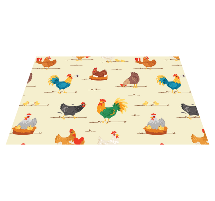 Children placemats colorful chicken designs - TenStickers