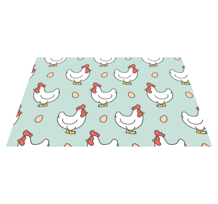 Children placemats whimsical chicken designs - TenStickers