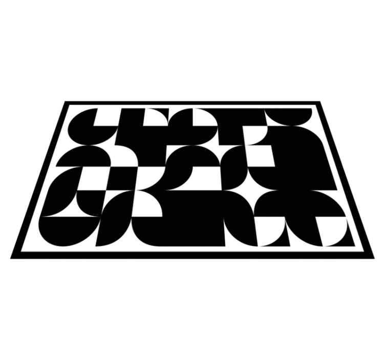 Modern placemats with geometric black design - TenStickers