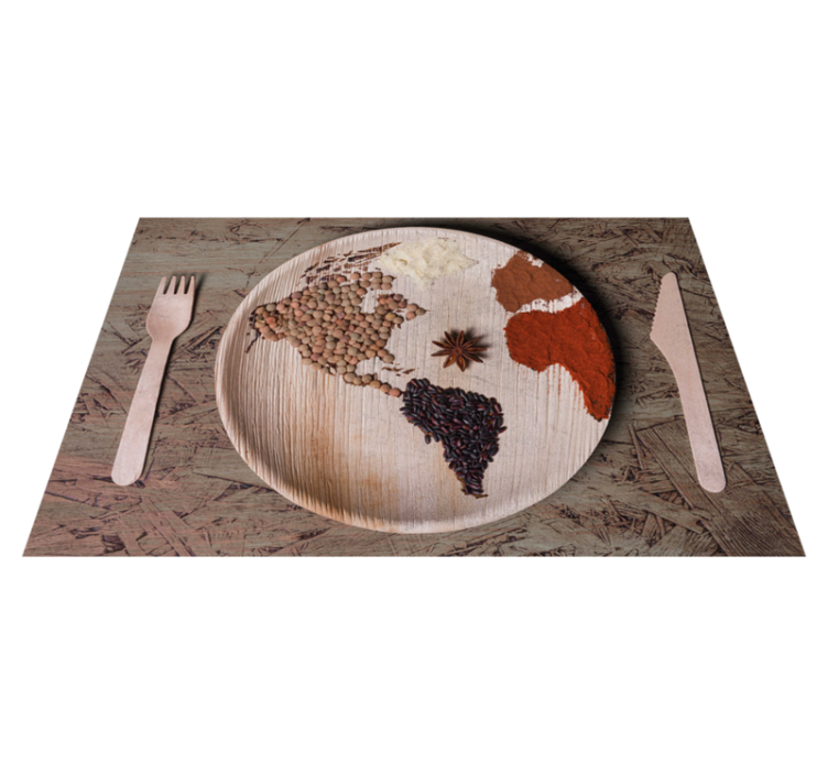 World Map Ingredients original placemats - TenStickers