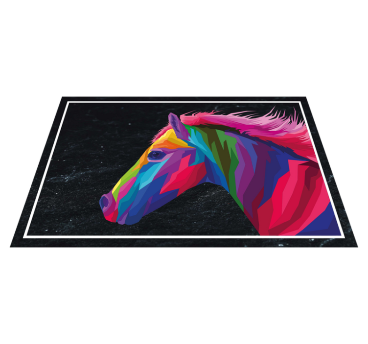 Abstract colourful horse vinyl placemats - TenStickers