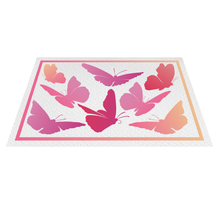 Pink butterflies silhouette butterfly placemats - TenStickers