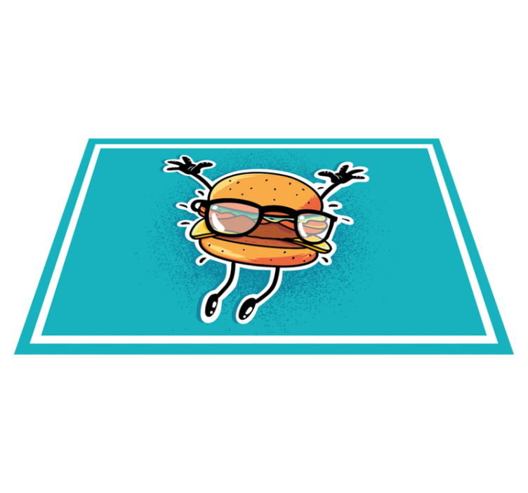 Children placemats jumping hamburger character - TenStickers