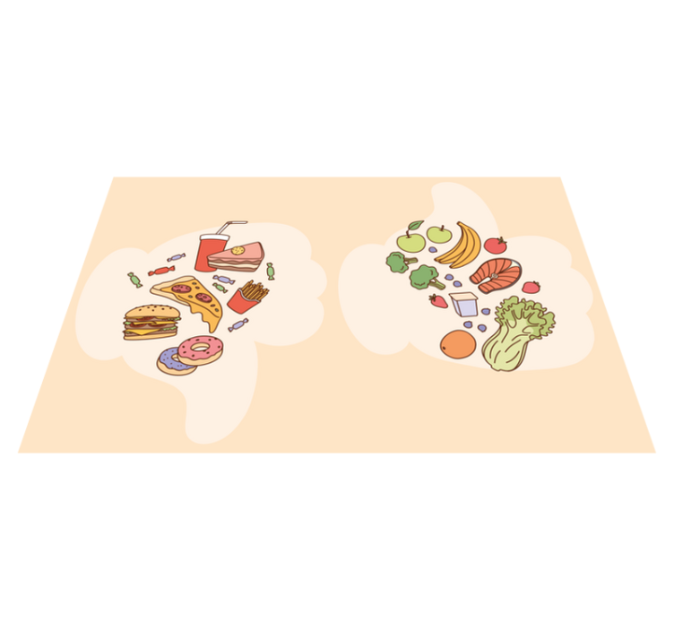 Children placemats featuring food-themed designs - TenStickers