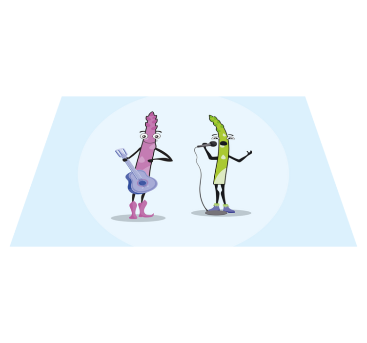 Children placemats musical vegetable characters - TenStickers