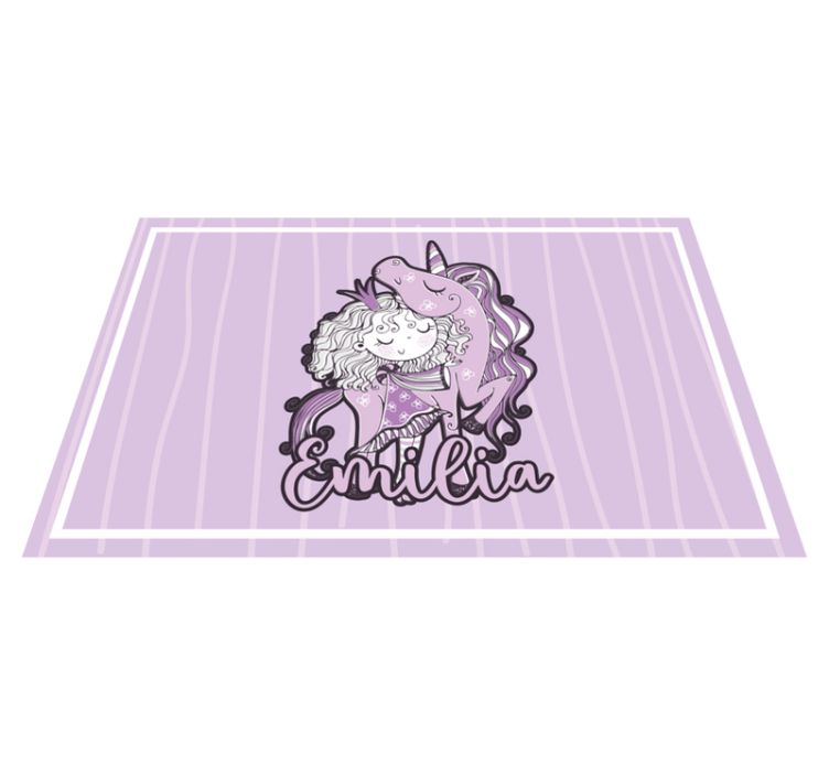 Children placemats cute unicorn hug - TenStickers
