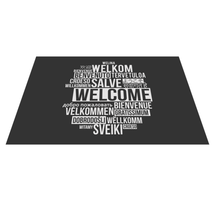 Placemat with quote welcome multilingual design - TenStickers