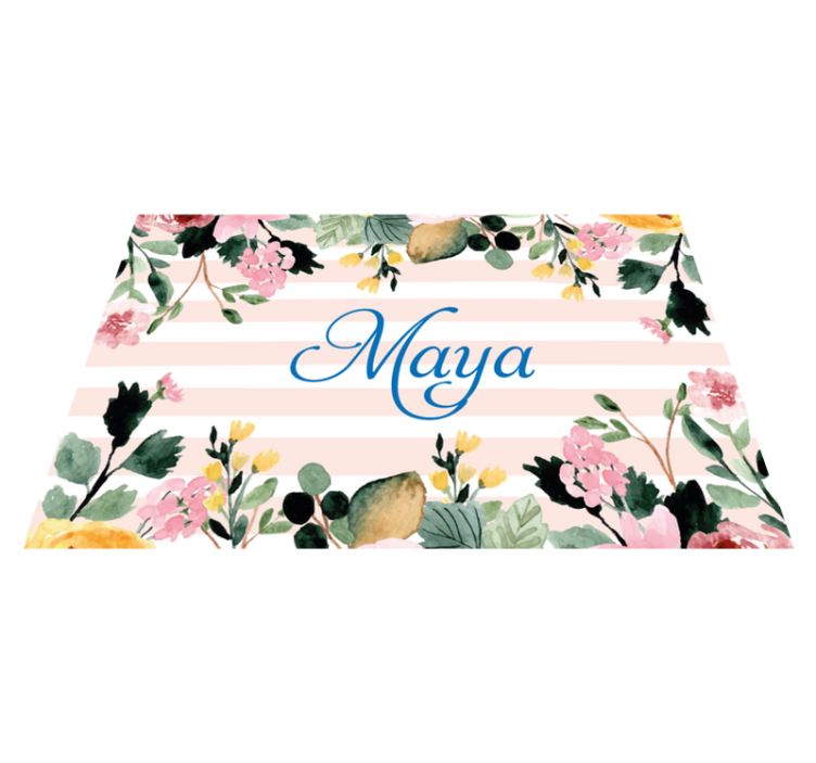 Personalisable placemats floral custom name - TenStickers