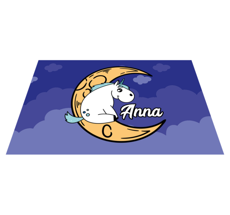 Children placemats unicorn moon night - TenStickers