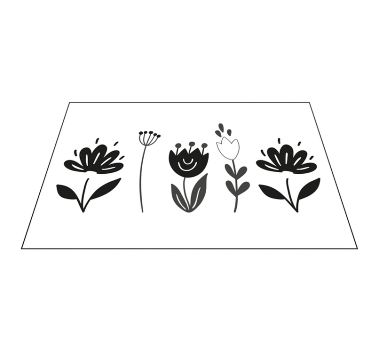 Original placemats floral line drawing - TenStickers
