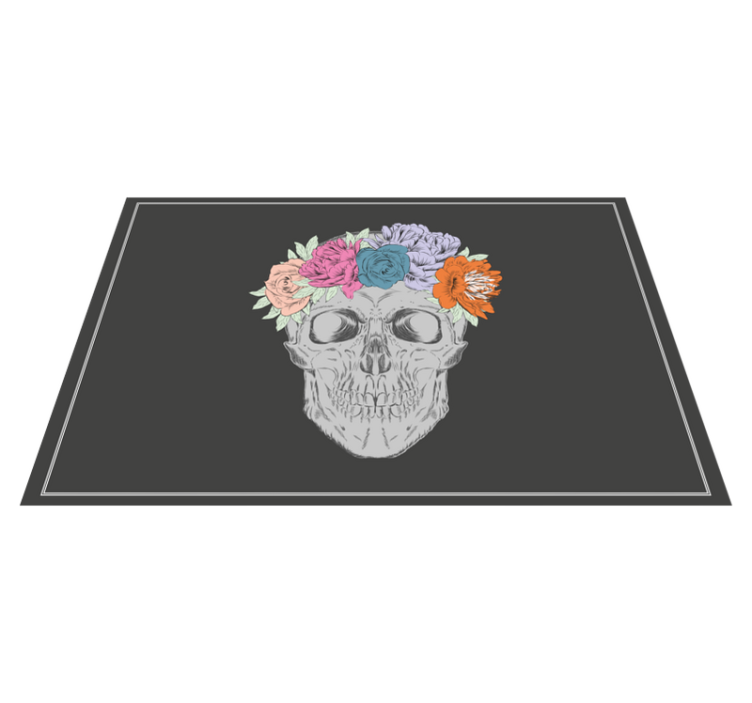Original placemats skull floral crown - TenStickers