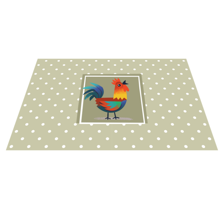Children placemats with colorful rooster artwork - TenStickers