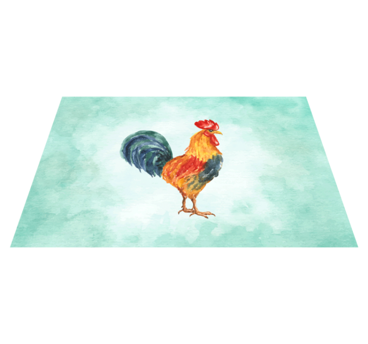 Original placemats colorful rooster illustration - TenStickers
