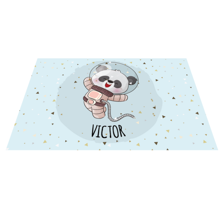 Cute panda for boy with name children placemats - TenStickers