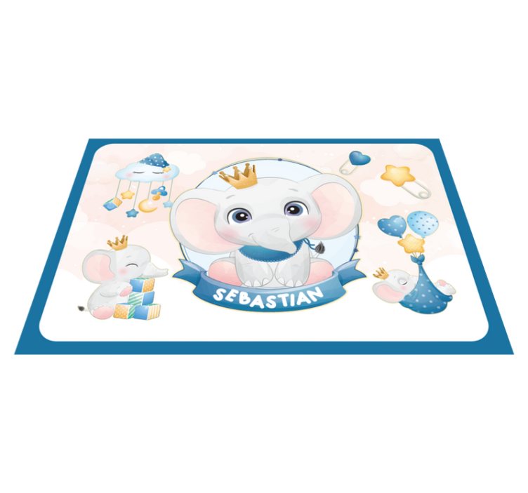 Children placemats with adorable elephant design - TenStickers