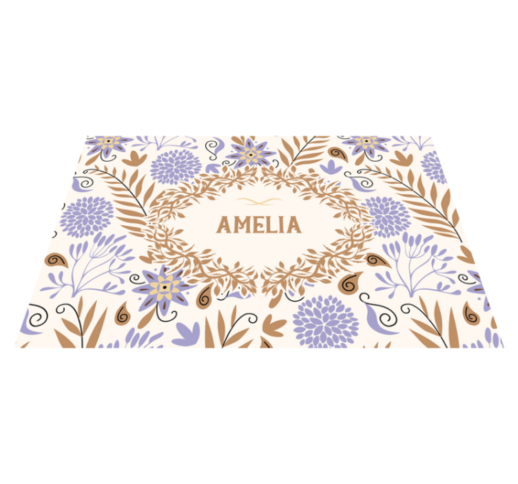 Personalisable placemats with floral design - TenStickers