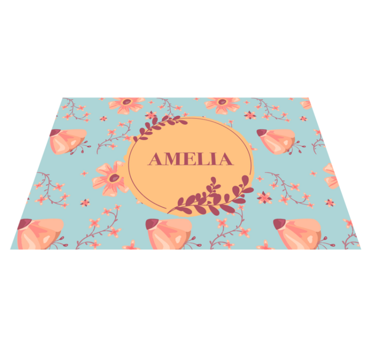 Personalizable placemats botanical personalized name - TenStickers