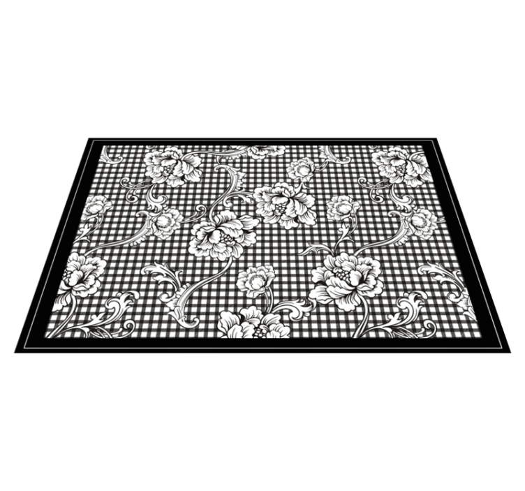 Elegant placemat with black floral design - TenStickers