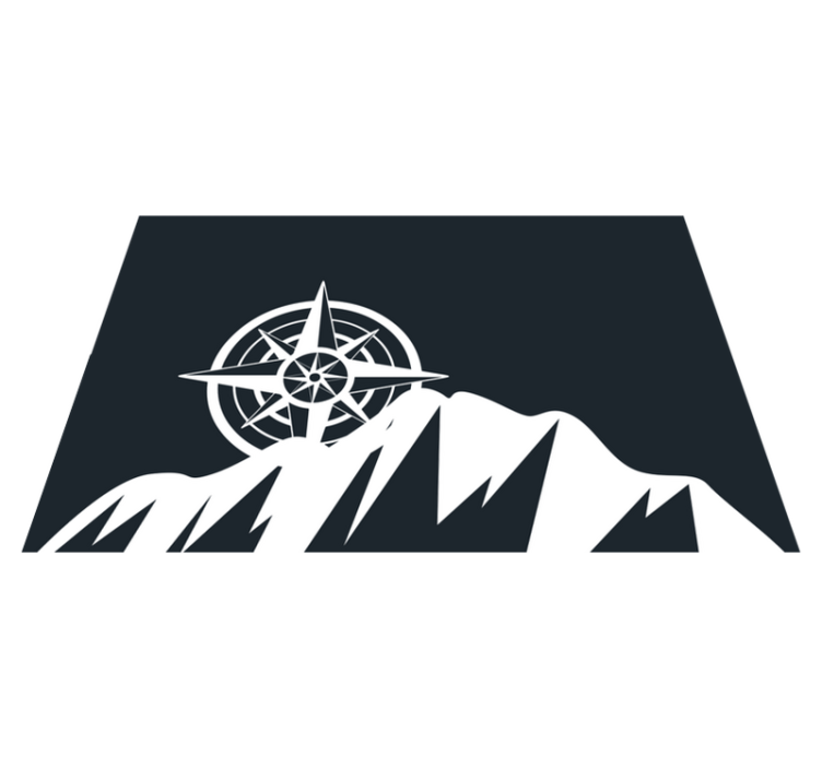 Placemat with quote mountain compass design - TenStickers