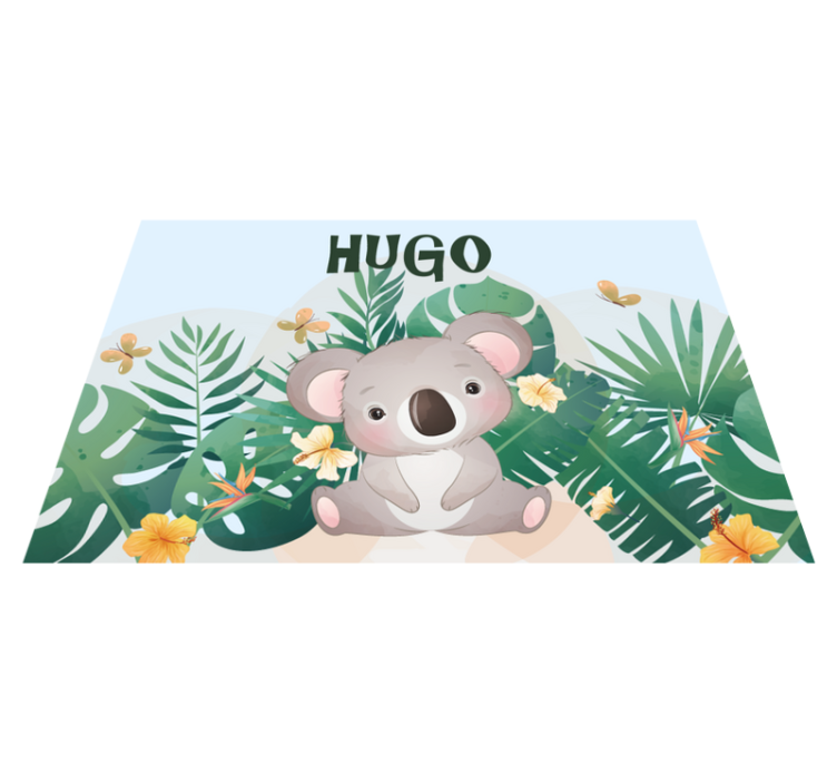 Cute koala for boy with name children placemats - TenStickers