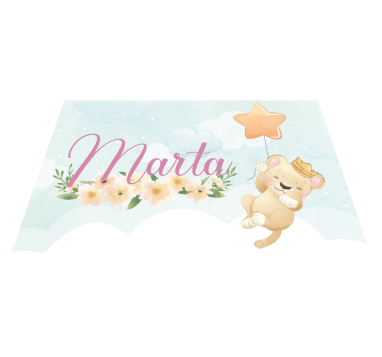 Children placemats cute lion with balloon - TenStickers