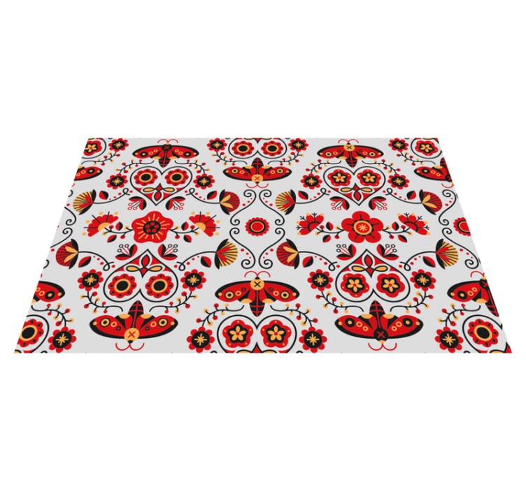 Red folklore pattern Poland original placemats - TenStickers