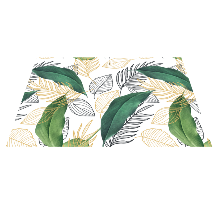 Lush green leaf patterns placemat - TenStickers