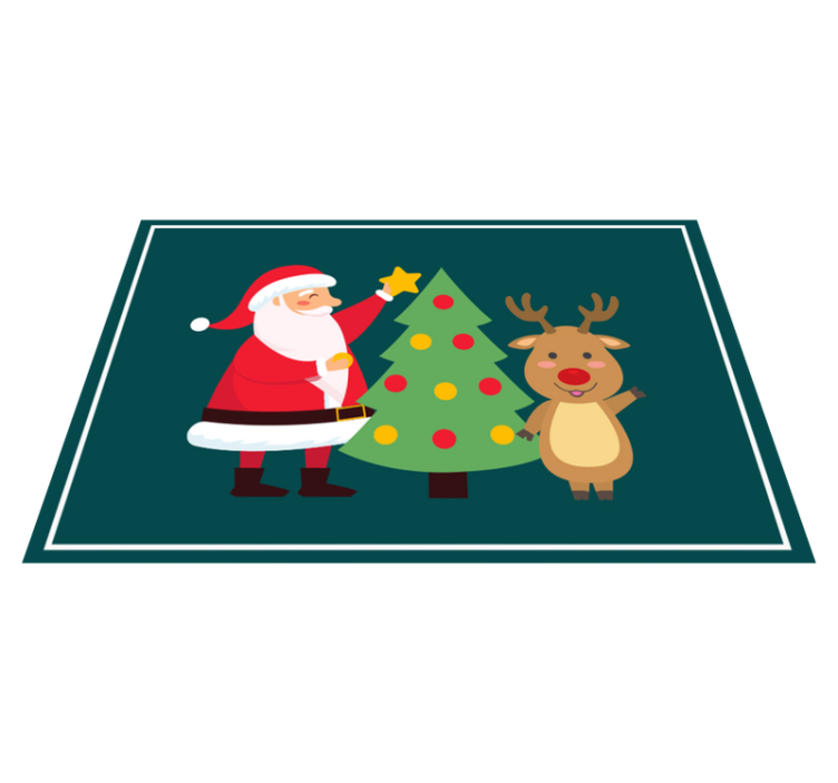 Christmas placemats featuring santa and reindeer - TenStickers