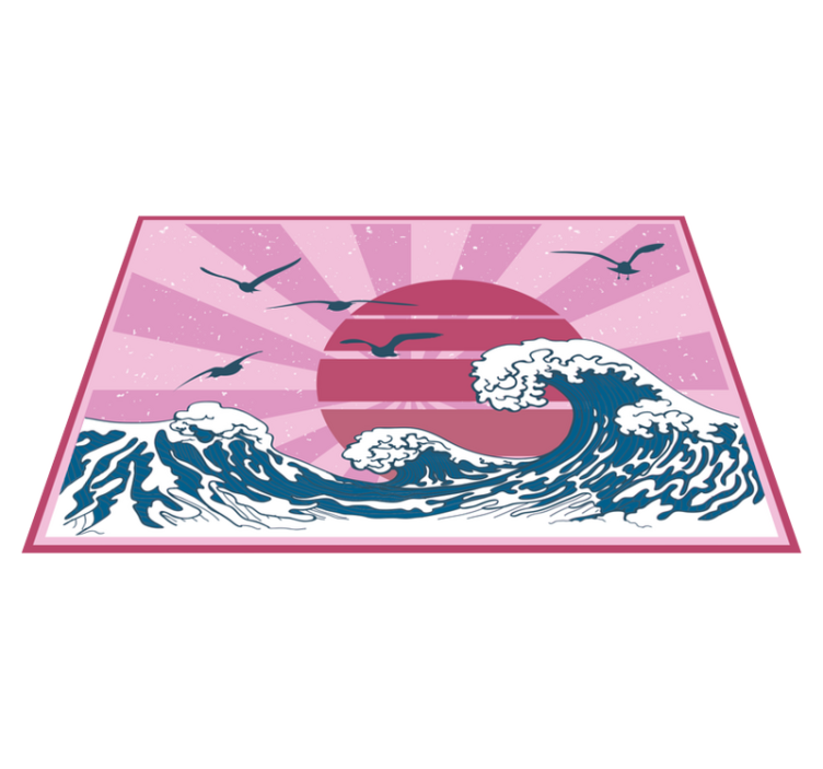 The great pink retro wave original placemats - TenStickers