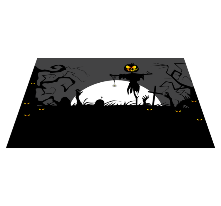 Halloween placemat spooky pumpkin scarecrow - TenStickers