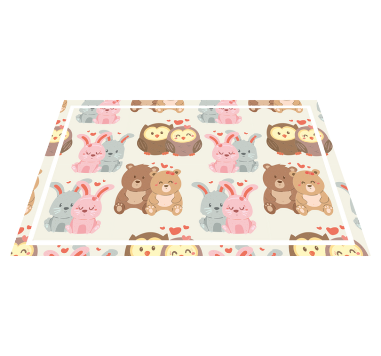 Children placemats cute animal pairs - TenStickers