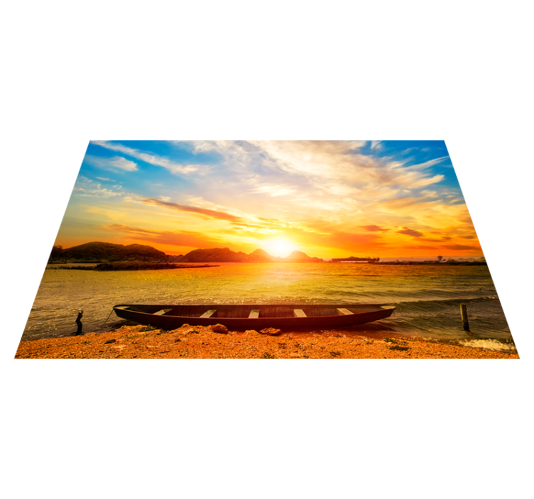 Modern placemats sunset over river design - TenStickers