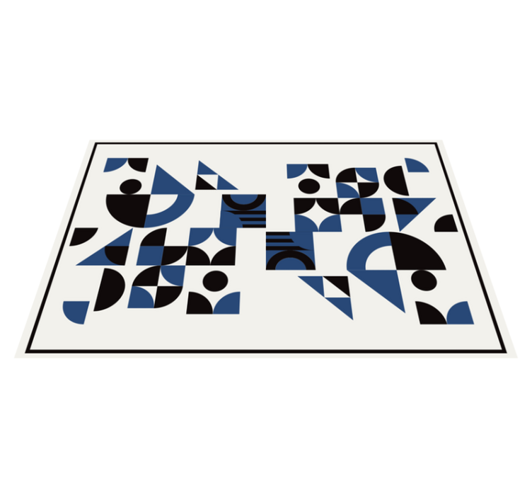 Modern placemats with geometric blue designs - TenStickers