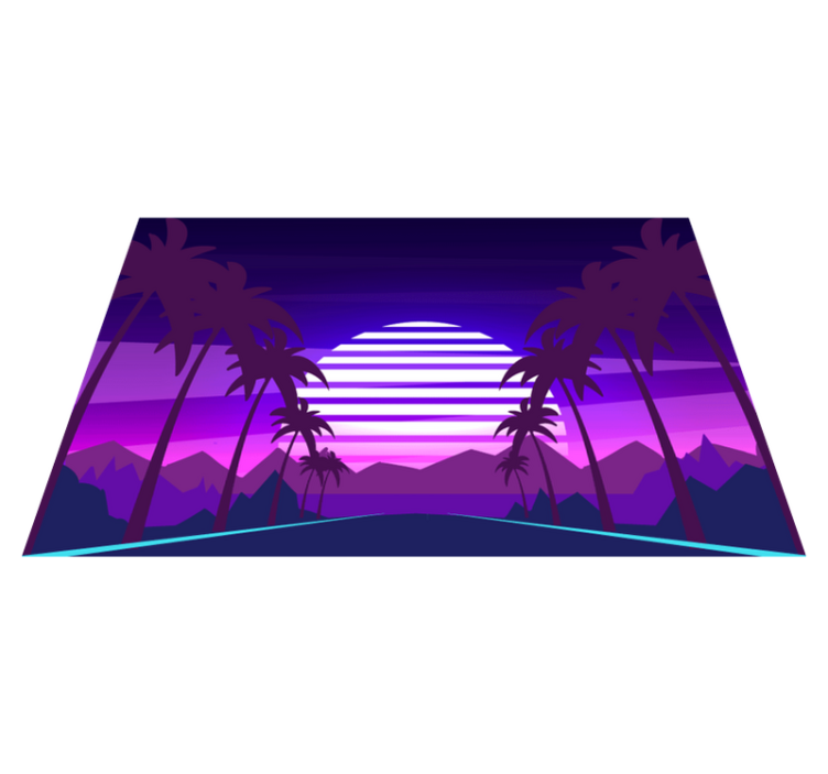 Vaporwave  highway with trees original placemat - TenStickers