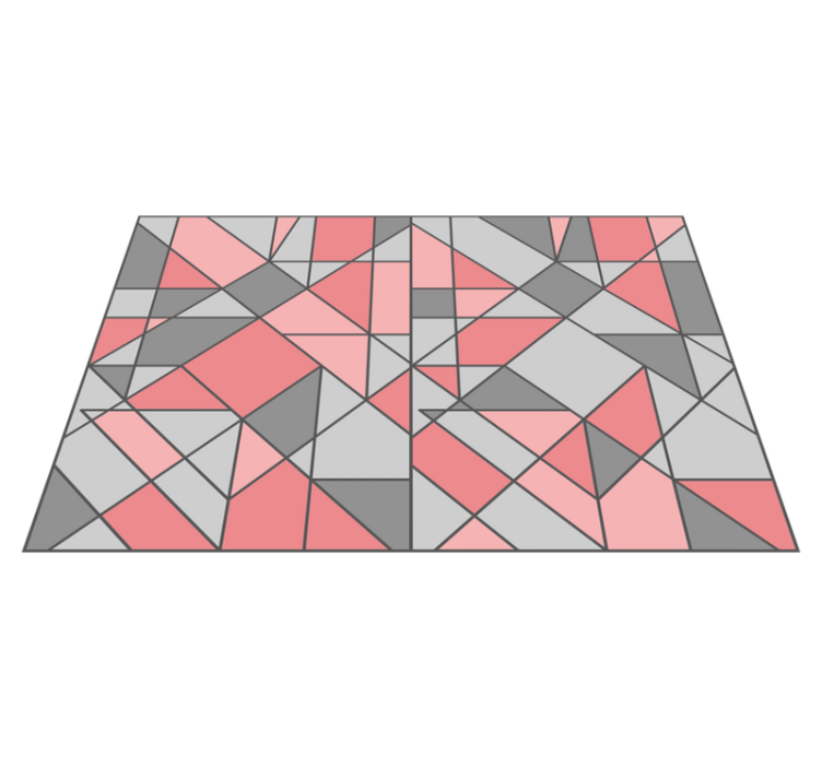 Pink and gray triangle art pattern placemats - TenStickers