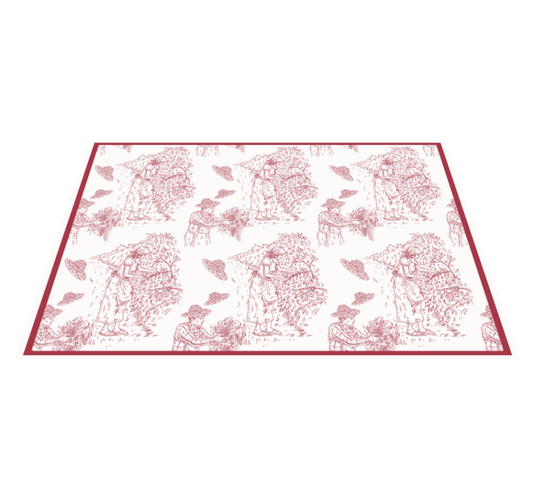 French vintage pattern red original placemats - TenStickers