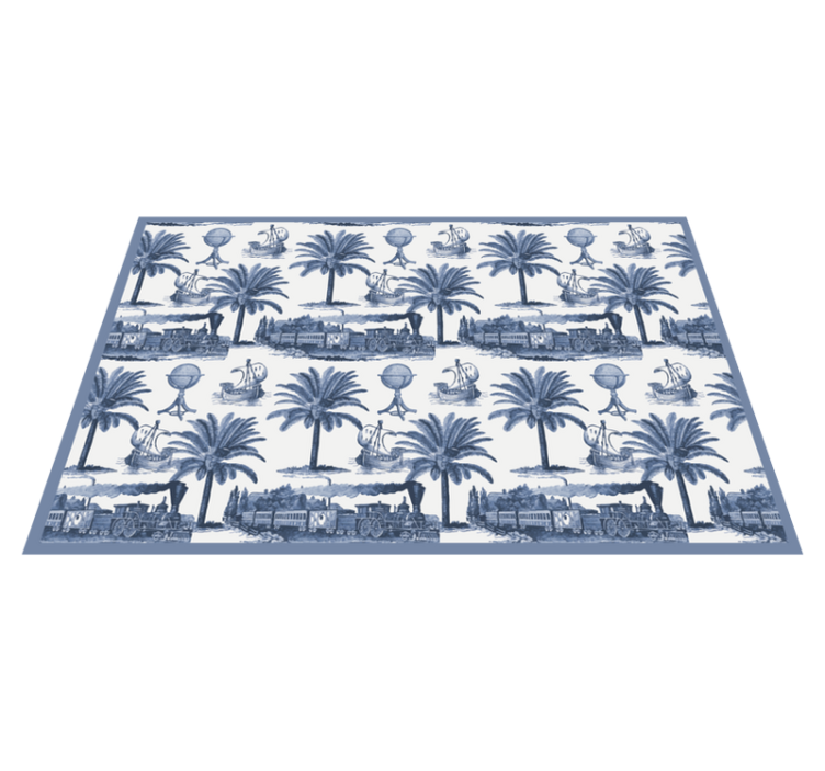 Modern placemats with vintage travel scenes - TenStickers