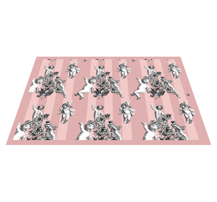 Original placemats angelic cherubs floral design - TenStickers