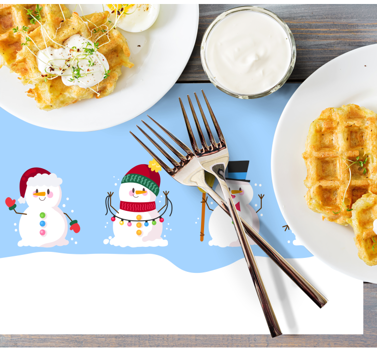 4 Cute snowmen Christmas placemats - TenStickers