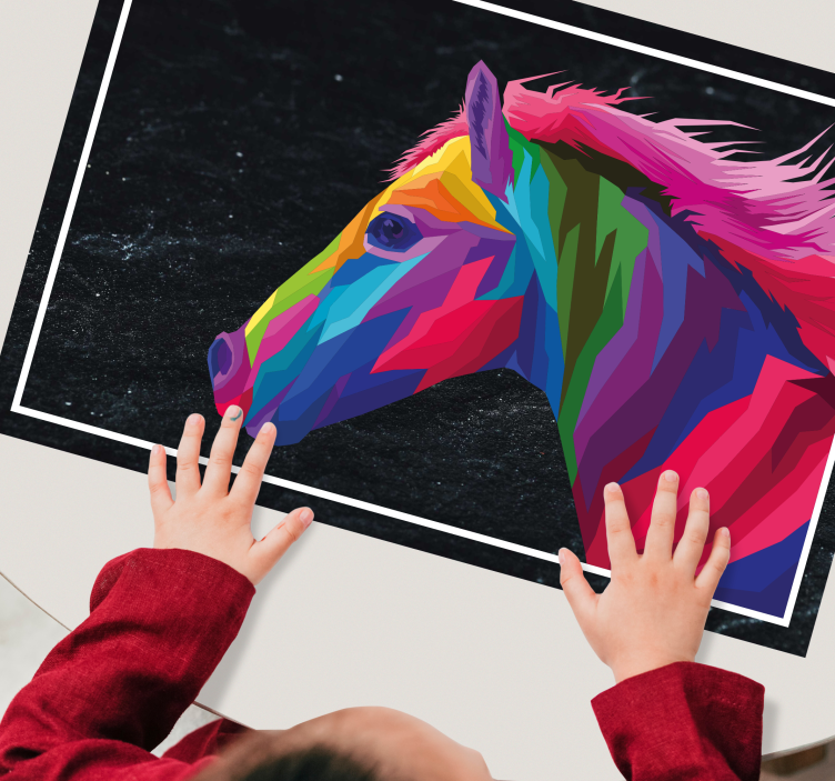 Abstract colourful horse vinyl placemats - TenStickers