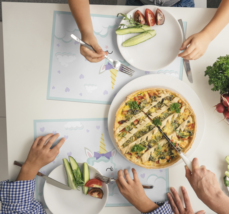 Beautiful unicorn children placemats - TenStickers