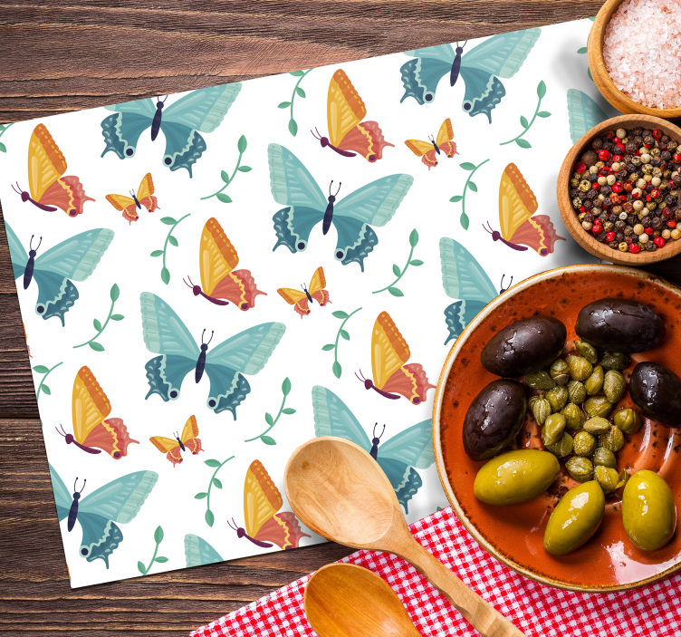 Bicolor Butterflies butterfly placemats - TenStickers