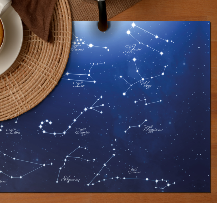 Blue zodiac stars elegant placemats - TenStickers