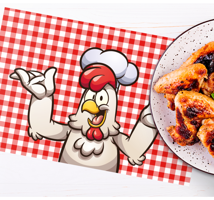 Cartoon chicken cook original placemats - TenStickers