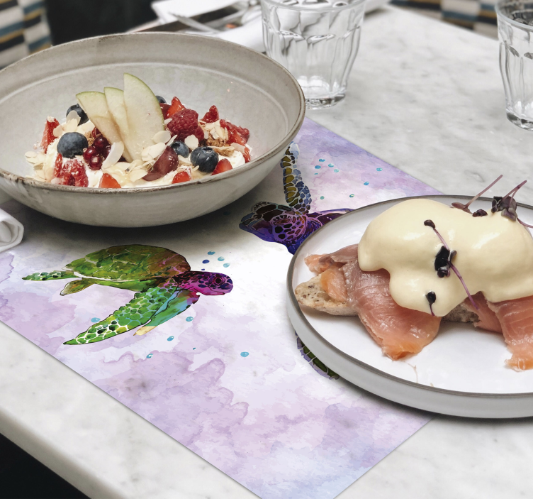 Colorful turtles animal placemats - TenStickers