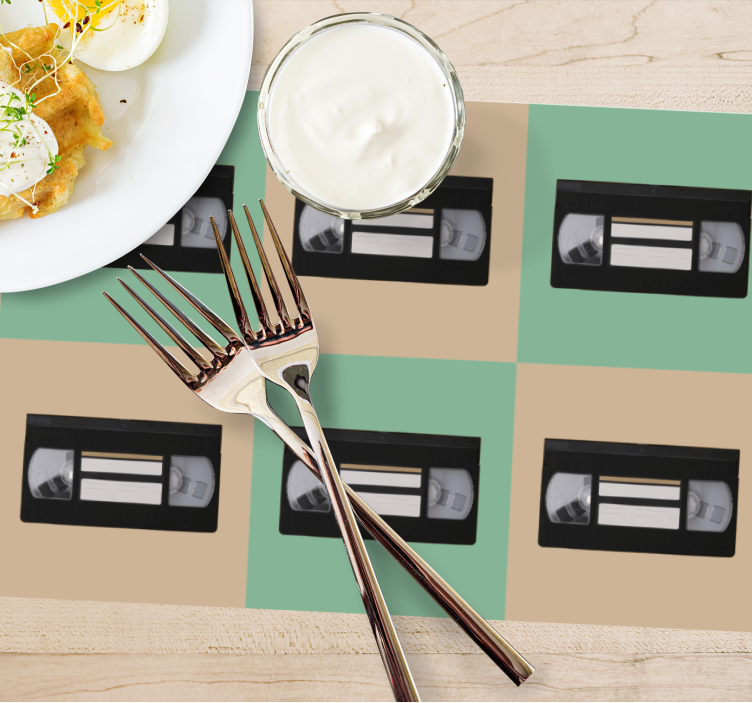 Colorful VHS retro pattern original placemats - TenStickers