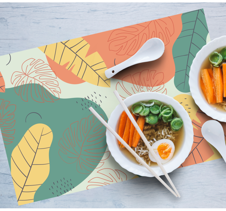 Coloured leaves modern placemats - TenStickers